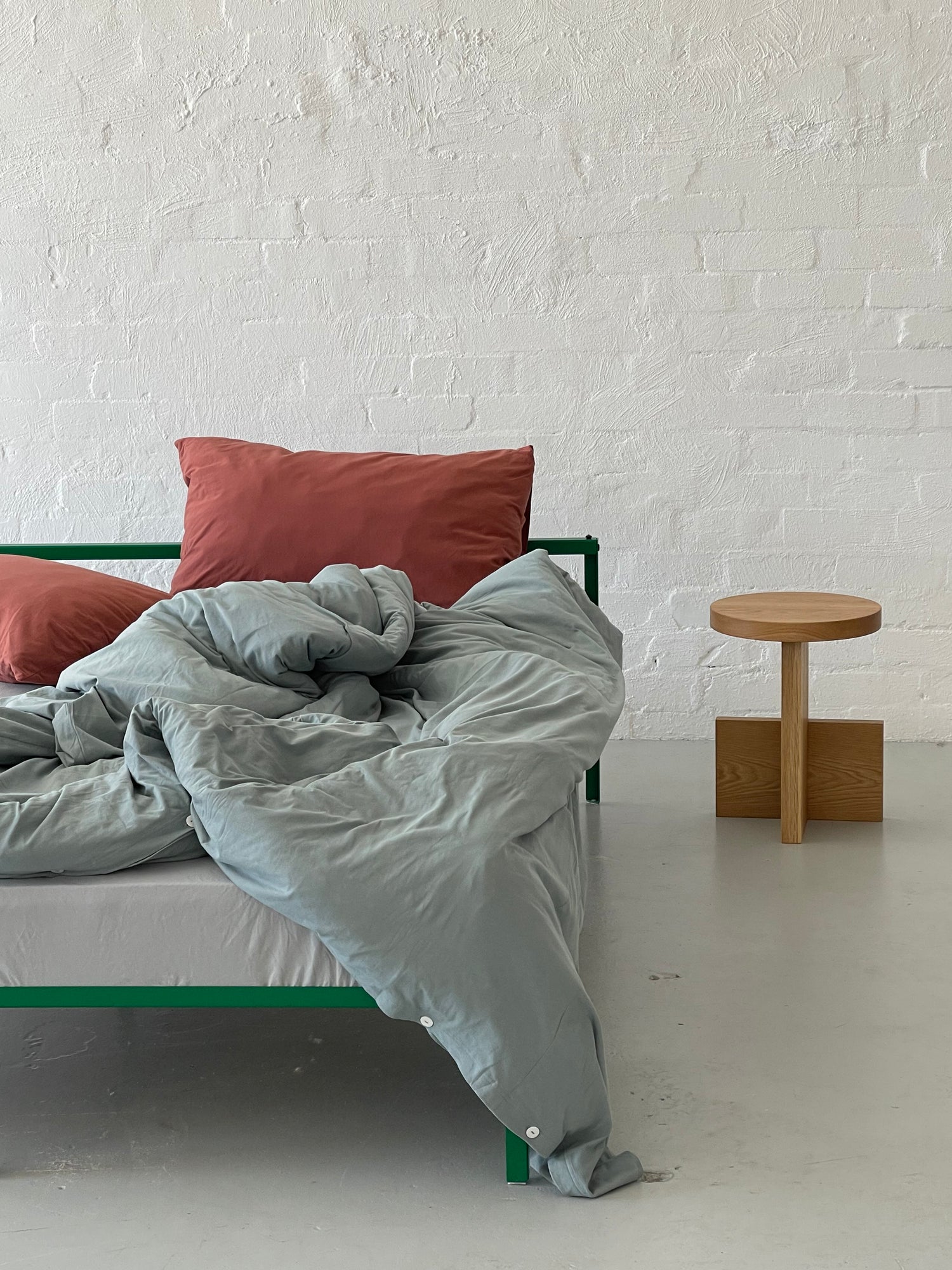 Serene eucalyptus color bedding