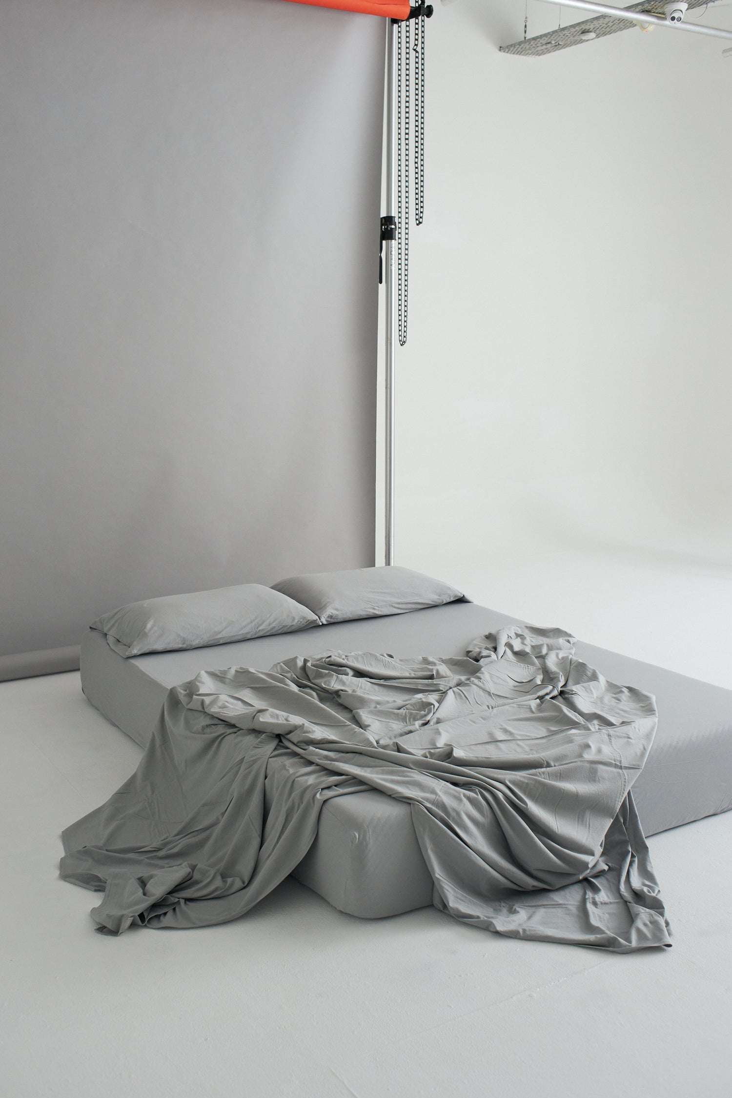Organic cotton flat sheet fog color