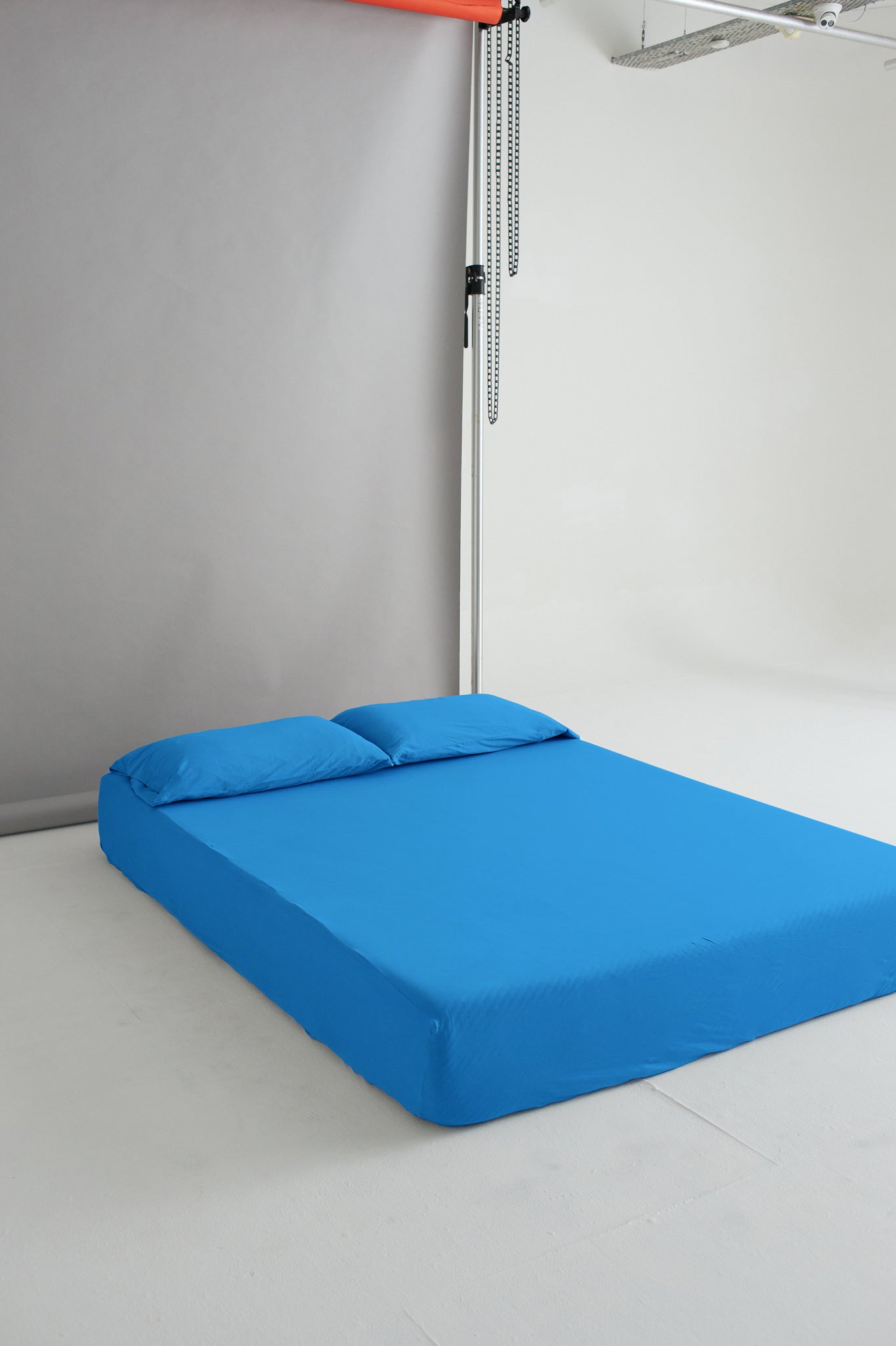 Blue fitted sheet organic cotton