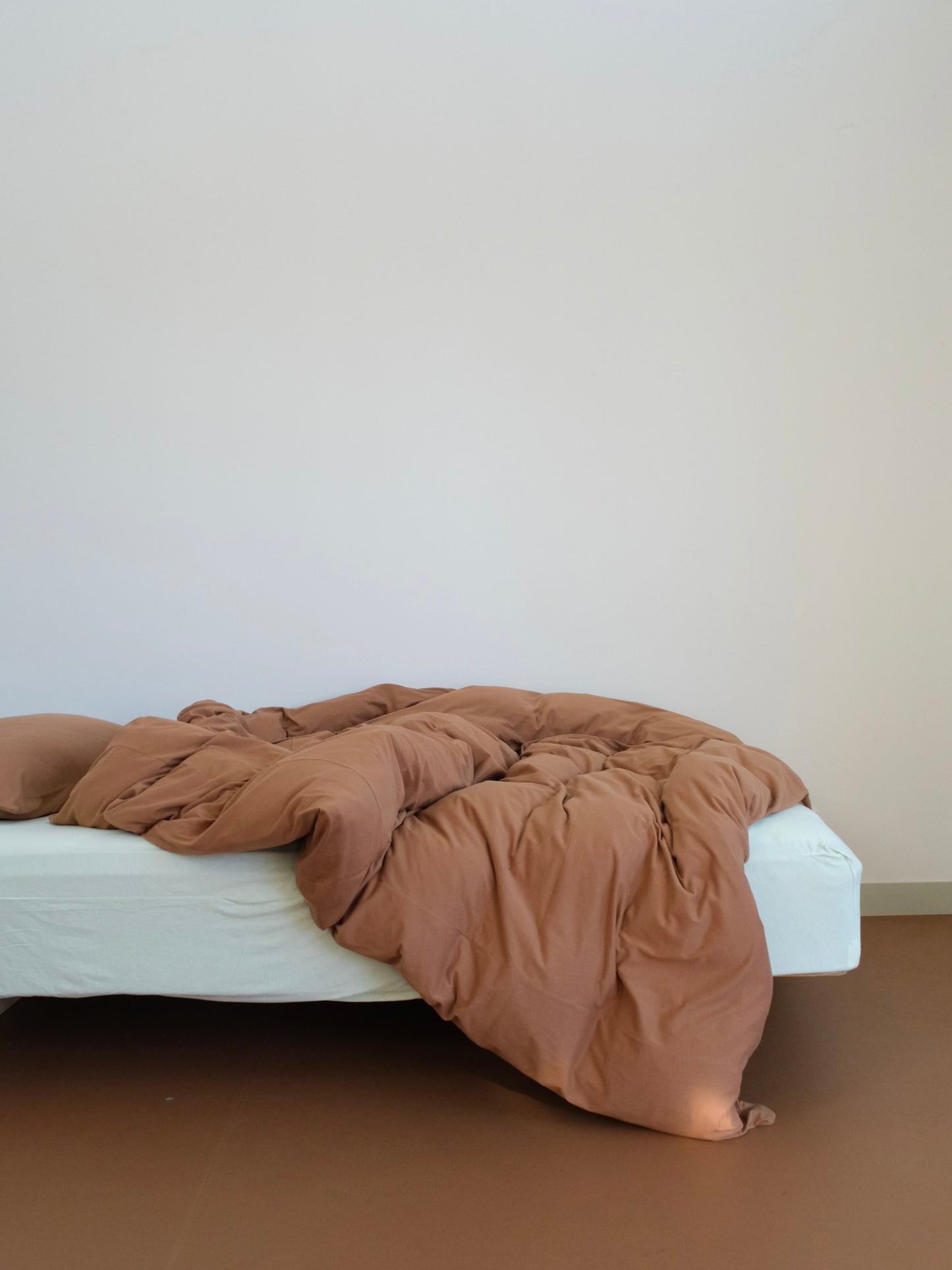 Brown Organic Cotton Jersey Knit Duvet Cover