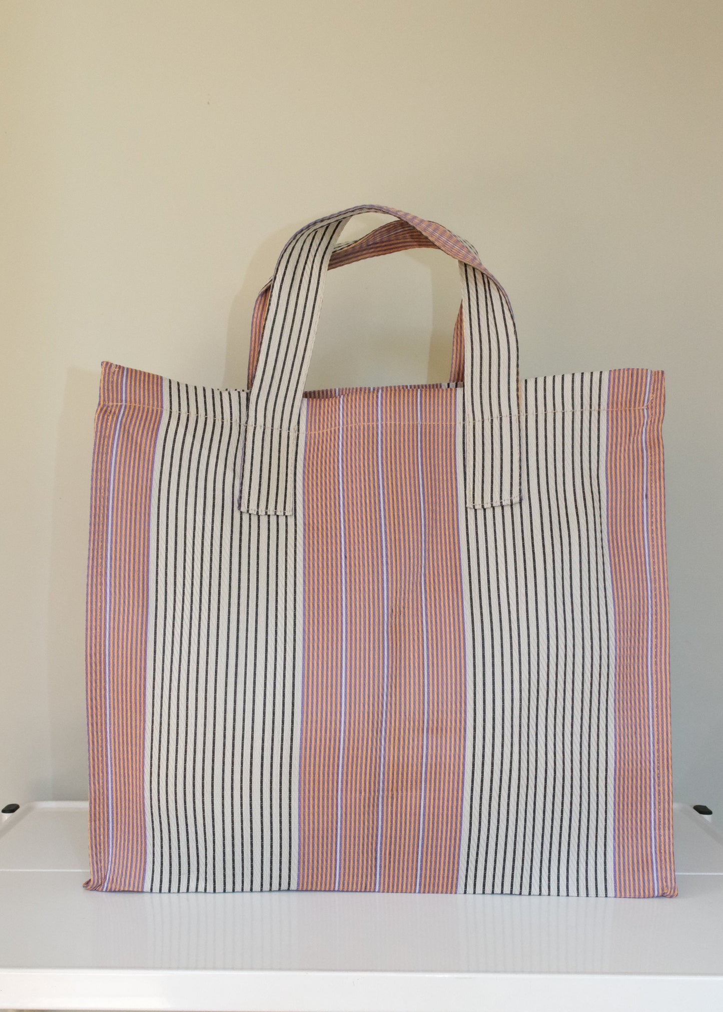 Striped Recycled Nylon Bag - Small