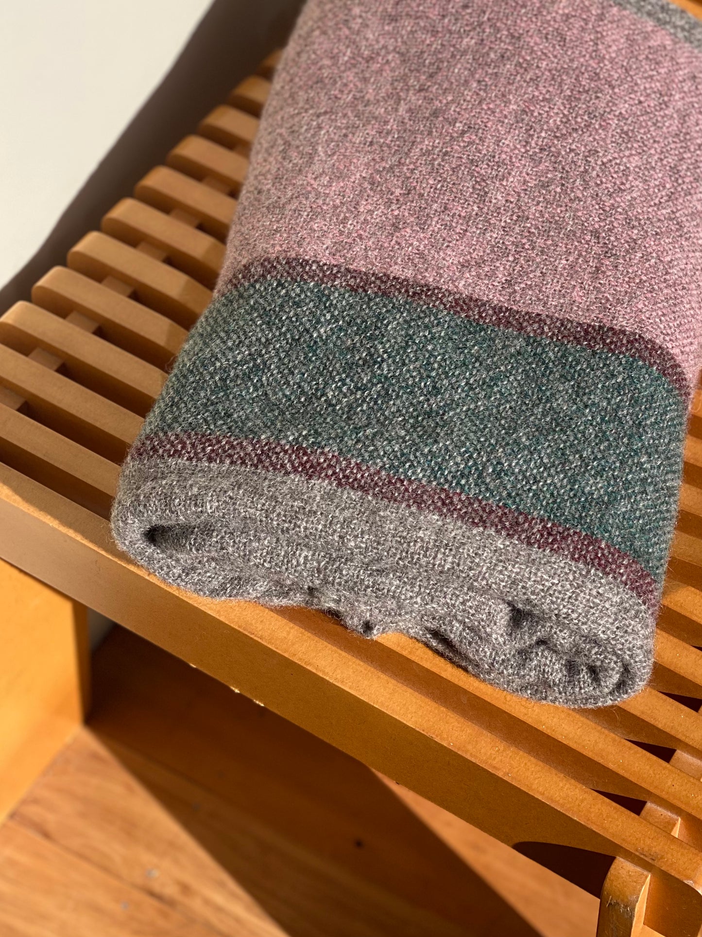 Wool Blanket - Dusty Pink | Green